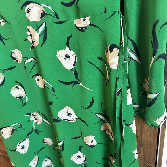 Banana Republic Dress High Low Maxi‎ Long Sleeve Size 2 Green Navy Blue - Picture 5 of 5